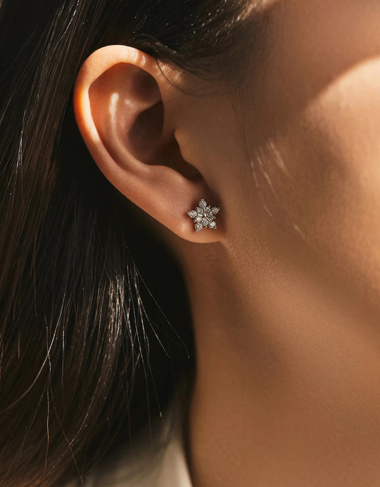 Cercei cu Moissanite D Color Snowflake